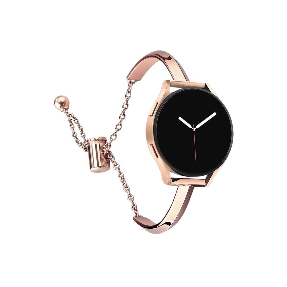 20mm Slim Strap fit for Samsung Galaxy Watch 4 5 6 7 40mm/44mm 6 classic active 2 Women Metal Chain Band fit for galaxy watch FE(Rose gold,For Galaxy 5 44mm 40mm)
