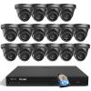 4K 16 Channel Security Camera System 16x 5MP Wired IP Turret Dome Cameras with AI Human Detection, Built-in Mic, Remote Access, 4TB HDD NVR, 24/7 Recording, PD93A31616-5M-1 view 1