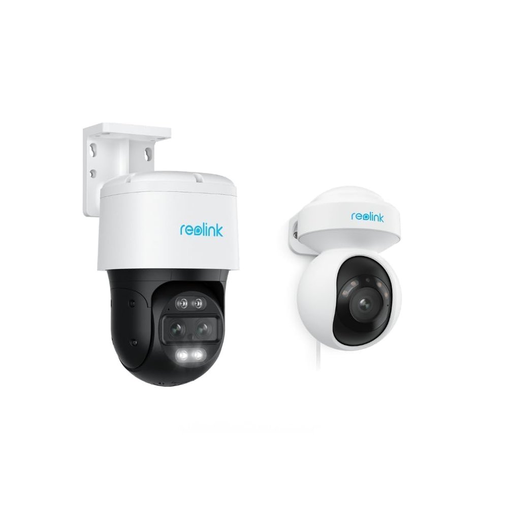 REOLINK 4K Security Camera for Home Surveillance, Outdoor IP Camera with Color Night Vision, 1X E1 Outdoor SE PoE Bundle 1X Trackmix PoE with Dual-Lens