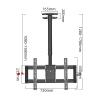 Adjustable Tilt TV Ceiling Mount - Adjustable Ceiling TV Mount Bracket, Fits 37-85 Inch TVs TV Stand, with Loading 176 Lbs Ceiling TV Mount, Max VESA 600x400mm, TV Ceiling Mount Bracket view 2