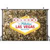20x10ft Las Vegas Night City Party Photography Backdrop Welcome to Las Vegas Casino Poker Movie Themed Photo Gold Luxury Background Portraits Birthday Party Decor Banner Photoshoot Studio Props view 3