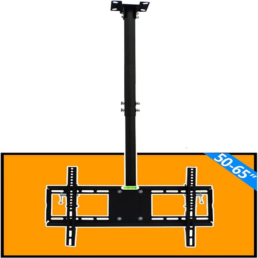 0-15 Flip Down Ceiling Mount Tv Bracket, Holds Up to 70kg/154 Lbs Screens, Tilt Swivel Telescopic Bracket, Fits Most 50-65 Inch Flat Panel TVs TV Mount TV Stand
