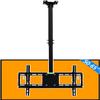 0-15 Flip Down Ceiling Mount Tv Bracket, Holds Up to 70kg/154 Lbs Screens, Tilt Swivel Telescopic Bracket, Fits Most 50-65 Inch Flat Panel TVs TV Mount TV Stand view 1