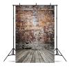 10x15ft Rustic Brick Wall Backdrop Old Brick Wall Wooden Floor Photography Background Birthday Baby Shower Wedding Party Decoration Supplies Photo Booth Props view 1