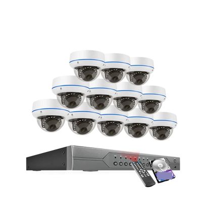 QDVOPHZA HD 5MP 16CH POE Security Camera System Face Detection Audio Record Dome Indoor Vandalproof CCTV Video Surveillance Kit(None,16CH NVR 12 Cameras)