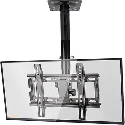 Adjustable Tilt Swivel TV Bracket, Ceiling TV Mount Fits 14-32 Inch Flat Panel Televisions, Full Motion 360 Rotation Design, Black TV Mount TV Stand