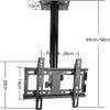 Adjustable Tilt Swivel TV Bracket, Ceiling TV Mount Fits 14-32 Inch Flat Panel Televisions, Full Motion 360 Rotation Design, Black TV Mount TV Stand view 2