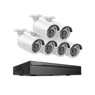 QDVOPHZA 5MP 8CH CCTV Video Security Outdoor Night Vision Waterproof IP Camera Control Surveillance System POE H.264+ 8CH NVR Kit(None,6Pcs 5MP Camera)