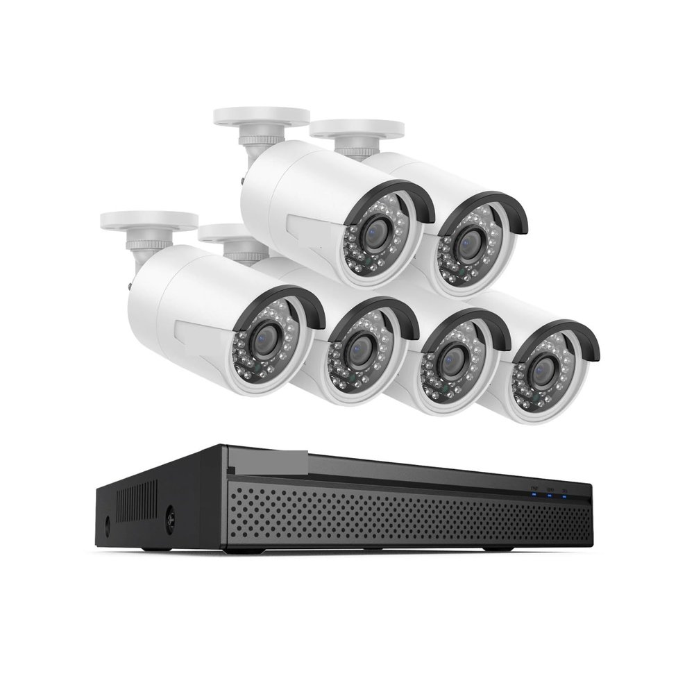 QDVOPHZA 5MP 8CH CCTV Video Security Outdoor Night Vision Waterproof IP Camera Control Surveillance System POE H.264+ 8CH NVR Kit(None,6Pcs 5MP Camera)