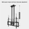 Adjustable Ceiling TV Mount Bracket - Adjustable Height Double Pole Single Screen TV Mount, for 50-100 Inch TVs TV Mount, Tilt Swivel Telescopic TV Bracket, Can Mount On Ceilings/Wall view 3
