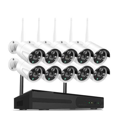 QDVOPHZA 5MP HD Video WiFi Surveillance Cameras System with Wireless WiFi 10CH NVR Kit H.265+ P2P Smart Home Outdoor Security Camera Set(3T(),10 Camera 10CH NVR_U/S)