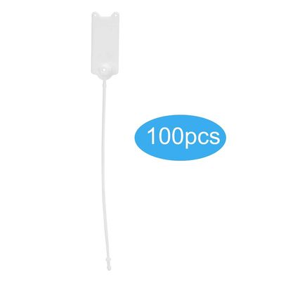 100Pcs, 195mm, One Time Use Cable Zip Ties, Simple Seal Tags Pull Tite, Anti Theft Tie for Clothes, Suitcase, Shoes, Bag Tag (White)
