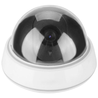 Dummy Fake Camera, Dome Simulation Camera, Surveillance Security Dome Camera with Red LED Light for Home Businesses Security Indoor Outdoor Supermarkets Libraries