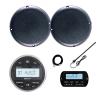 JBL PRV-175 Marine Gauge Hole Mount USB Bluetooth AM/FM Receiver, Wired Remote, Extension Cable, 2x 5.25" 20 Watt Max Power Polycone Audio Speakers, Long Range Antenna (Black, Bulk Packaging) view 1