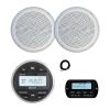 JBL PRV-175 Marine Gauge Hole Mount USB Bluetooth AM/FM Digital Stereo Receiver, Wired Remote, Extension Cable, 2x 5.25" 20 Watt Max Power Polycone Audio Speakers (White, Bulk Packaging) view 1