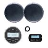 JBL PRV-175 Marine Gauge Hole Mount USB Bluetooth AM/FM Digital Stereo Receiver, Wired Remote, Extension Cable, 2x 5.25" 20 Watt Max Power Polycone Audio Speakers (Bulk Packaging) view 1