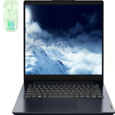 Lenovo IdeaPad 14" Essential Business Laptop Computer, 4GB RAM 384GB Storage (256GB SSD+128GB eMMC), Intel Dual Core Processor, Windows 11 Pro with Microsoft Office Lifetime Suite, PLUSERA Earphones