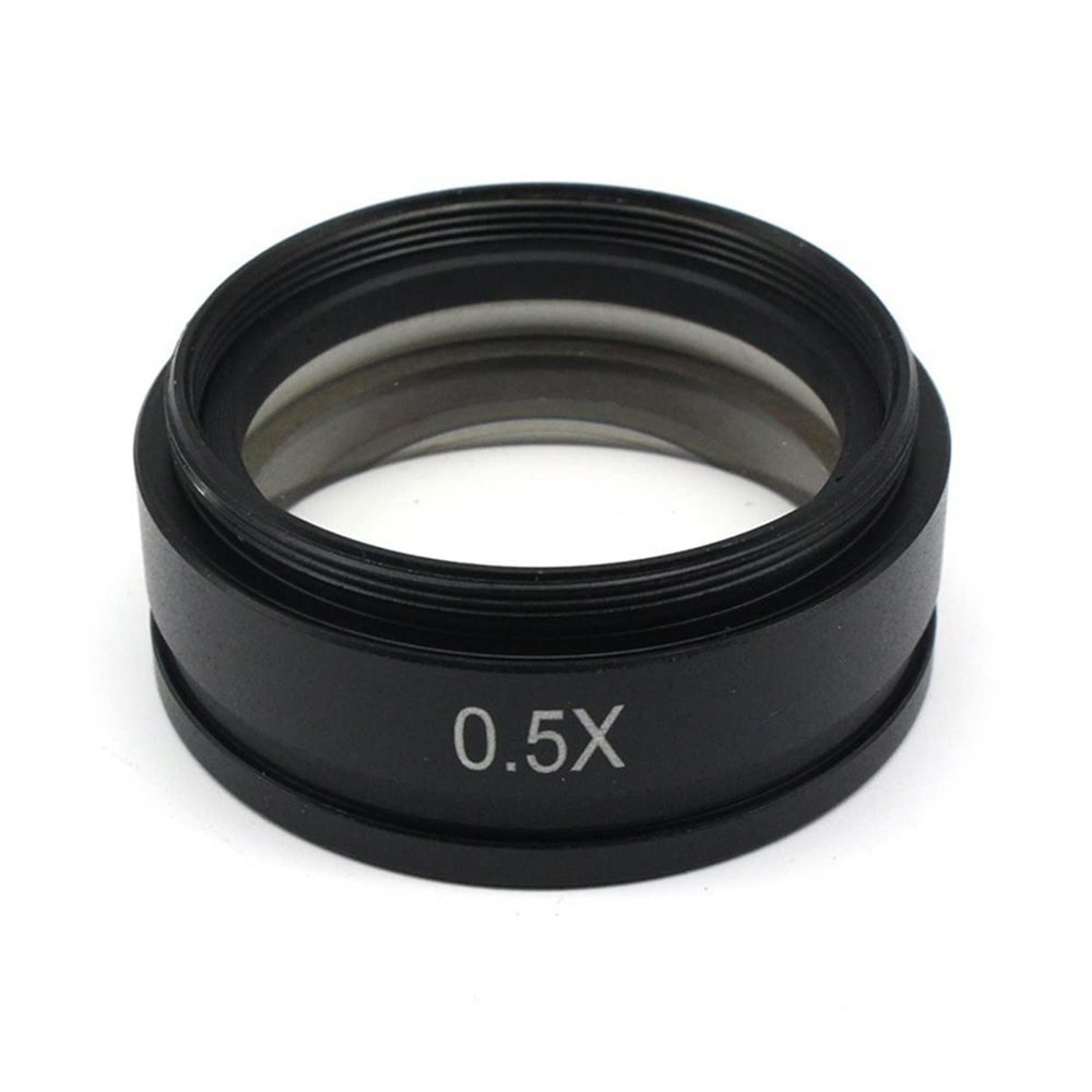 JOEBO Microscope Kit 0.5X Barlow Objective Lens Working Distance 160 mm Auxiliary Lens for Stereo Microscope with Mounting Size M42 M48 M50 M52 x 0.75mm Microscope Lens Adapters(Mounting Thread 42mm)