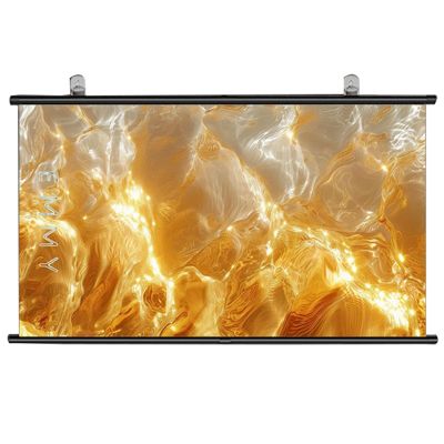 60 Inch Manual Projector Screen, 16:9 Wall Mounted Projection Screen, Home Theater Movie Screen