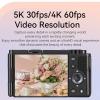 5K Mirrorless Camera for Photography, 64MP Intelligent Focusing Vlogging Camera for Travel, 3.2in Rotatable 15X Digital Zoom, Compact Point and Shoot Cameras view 3