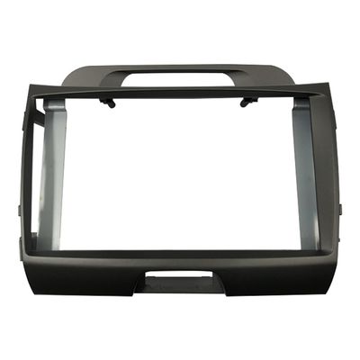 Car Front Side Air Outlet Vent Frame Trim Compatib 9 Inch Car Radio Fascia Stereo Panel Dash Installation Kit Double Din Frame GPS DVD Bezel/Fit for KIA SPORTAGE 2010-2015 ABS Silver Car Stereo Radio