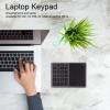 Wisoqu Bluetooth Number Pad for Laptop, 2.4G Cordless Number Keypad, Rechargeable 22 Keys Touch Screen Numeric Keypad Numpad, External Numpad Keyboard for Laptop PC Notebook (Grey) view 2