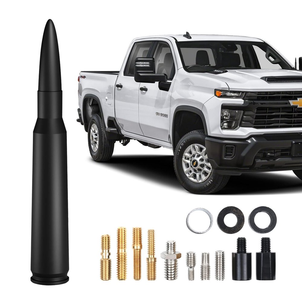5.3inch Car Short Antenna Fit for Chevy Silverado & GMC Sierra Trucks 50 Cal Truck Antenna Accessories(Black)
