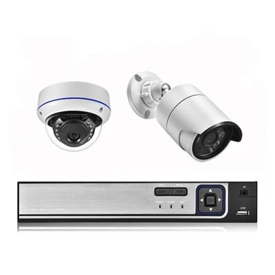 8MP Ultra HD POE Network Video Surveillance System 4K Security Cameras 4CH 8CH NVR Dome Bullet CCTV Kit Audio Record Set(None,4CH NVR and 2Cameras)