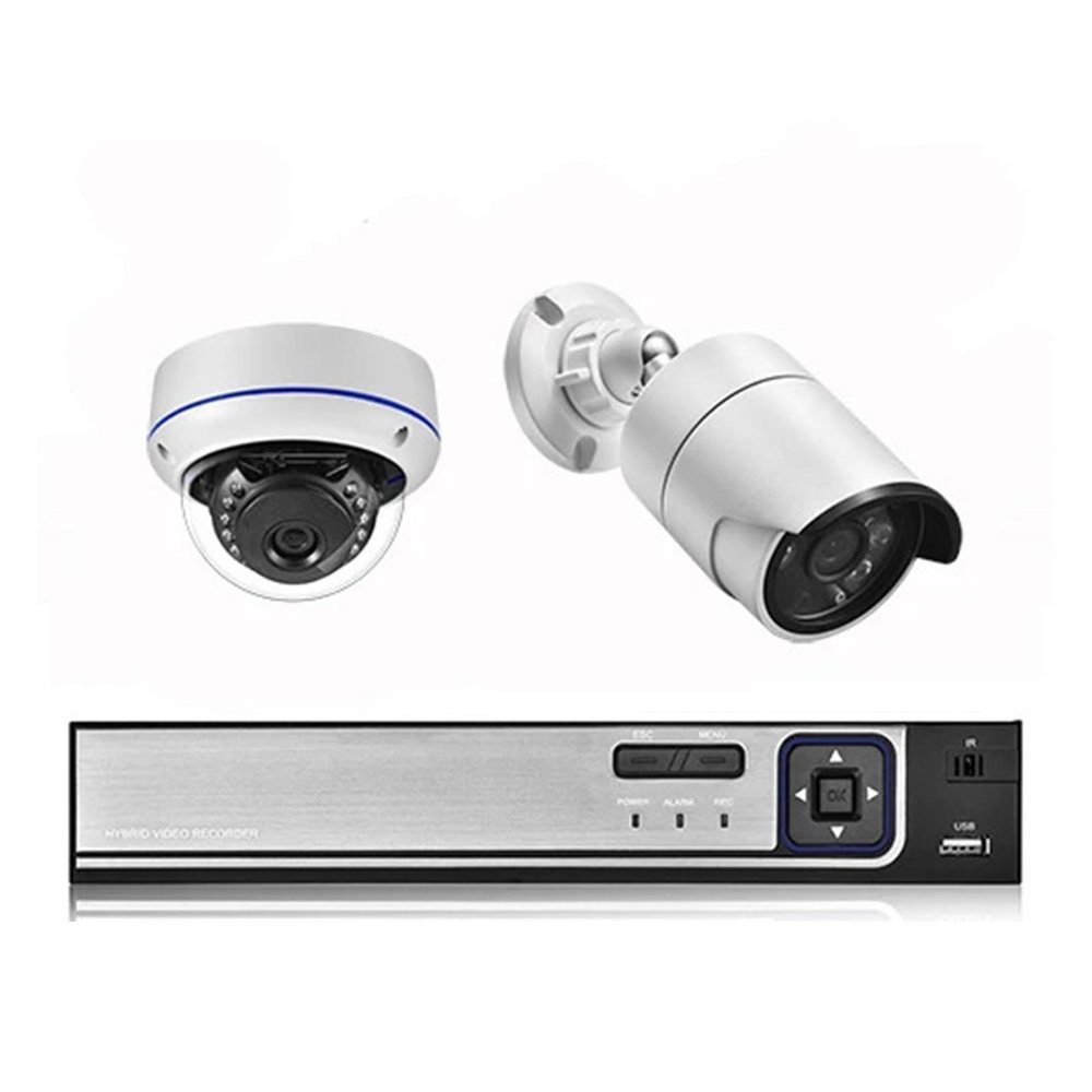 8MP Ultra HD POE Network Video Surveillance System 4K Security Cameras 4CH 8CH NVR Dome Bullet CCTV Kit Audio Record Set(None,4CH NVR and 2Cameras)