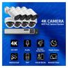 8MP Ultra HD POE Network Video Surveillance System 4K Security Cameras 4CH 8CH NVR Dome Bullet CCTV Kit Audio Record Set(None,4CH NVR and 2Cameras) view 3