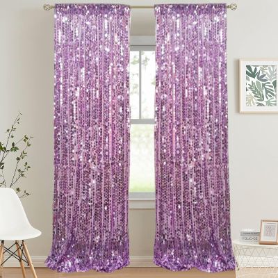 9x9FT Big Sequin Purple Backdrop Curtains, Sequin Photo Backdrop Payette Backdrop Curtain Panels, Shimmer Fabric Photography Backdrop for Wedding Party Christmas Decoration