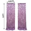 9x9FT Big Sequin Purple Backdrop Curtains, Sequin Photo Backdrop Payette Backdrop Curtain Panels, Shimmer Fabric Photography Backdrop for Wedding Party Christmas Decoration view 3