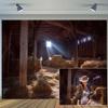 10X10ft Nativity Scene Photo Backdrop Photography Background, Farm Barn Manger Stable Bethlehem Christmas Backdrops Kids Newborn Photo Booth Prop Decorations Wall Decor Tablecloth view 4