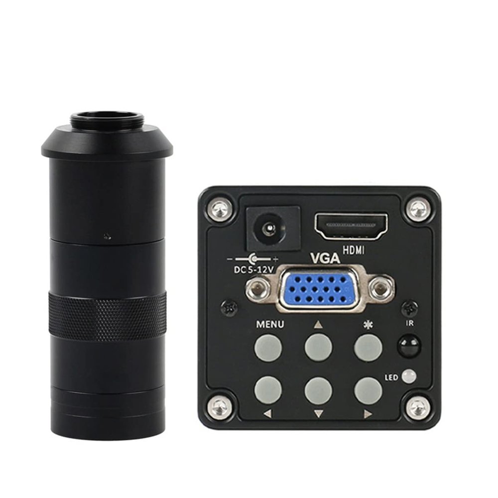 Lab Microscope Accessories HD1080P Industrial Video Microscope Camera Industry C Mount Camera(with 100x Lens,Red)