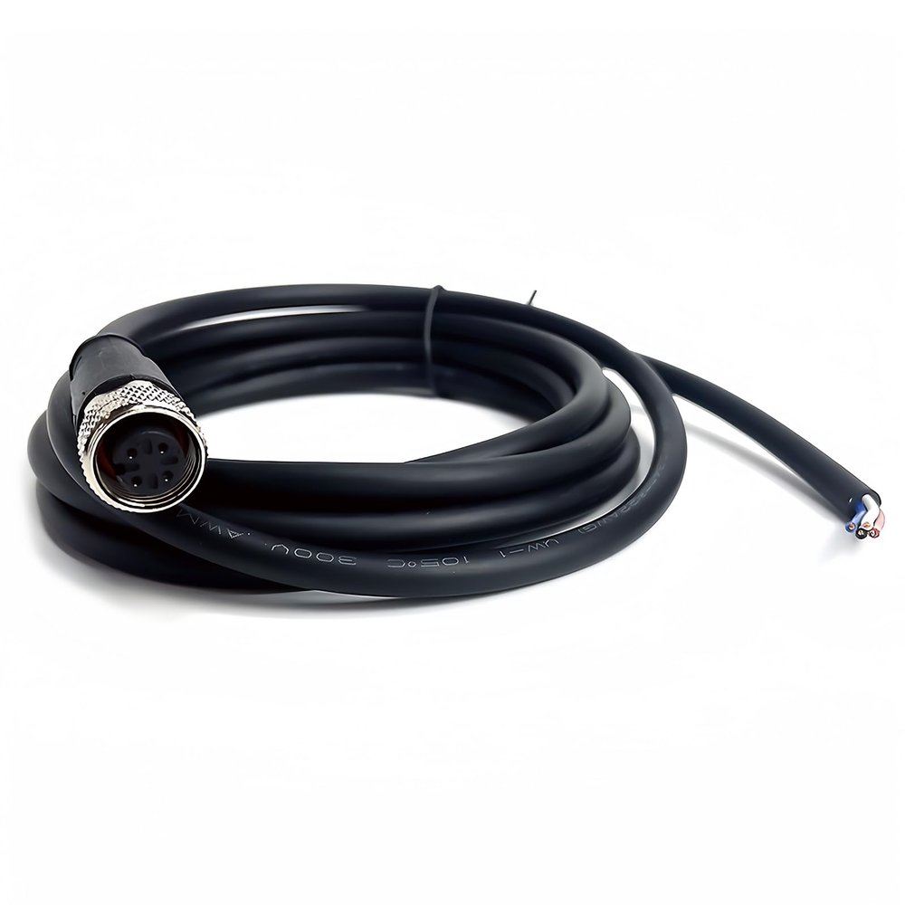 M12, 4-Pin, Female, Waterproof Sensor Connector Cable, 2M