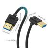 Poyiccot Ultra Thin Short HDMI Cable 1ft, 48Gbps, 8K@60Hz, Soft Flexible Slim Silicone Up Angle 90 Degree HDMI Cable Compatible for PS5,Monitor,PC and More view 2