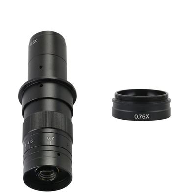 Lab Microscope Accessories Microscope Auxiliary Lens 0.3X 0.5X 0.75X 2.0X Barlow Auxiliary Objective Glass Lens for 180X C Mount Portable Zoom Lens HDMI VGA USB Microscope Camera(180x-G)