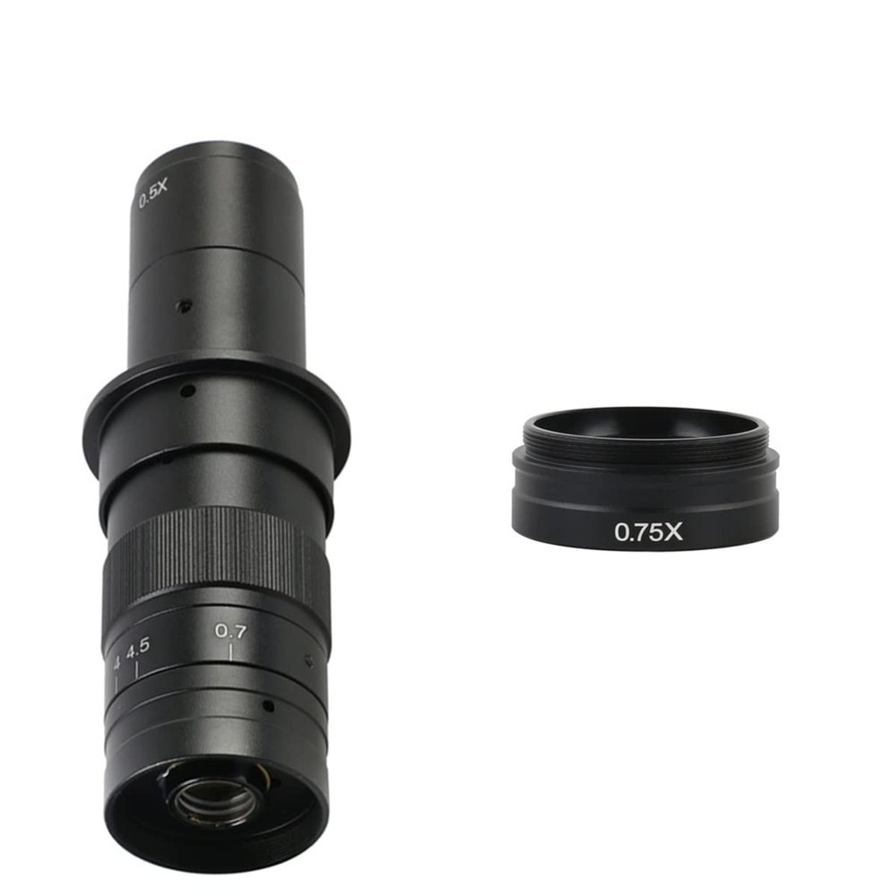 Lab Microscope Accessories Microscope Auxiliary Lens 0.3X 0.5X 0.75X 2.0X Barlow Auxiliary Objective Glass Lens for 180X C Mount Portable Zoom Lens HDMI VGA USB Microscope Camera(180x-G)