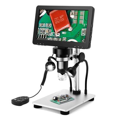 Lab Microscope Accessories 7" LCD Digital Microscope 130X Maginfication 1080P Metal Stand Video Camera(DM9)