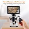 Lab Microscope Accessories 7" LCD Digital Microscope 130X Maginfication 1080P Metal Stand Video Camera(DM9) view 3