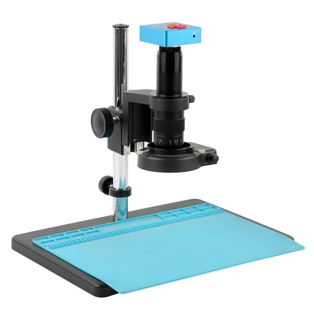 Lab Microscope Accessories Video Microscope Camera 55MP 4K 2K HDMI USB 130X 180X 300X Zoom Boom Stand Multi Axis Digital Electronic Lab Industrial Video Microscope Camera Set(A,200X)