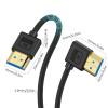 Poyiccot 8K Short HDMI to HDMI Cable 1ft, Ultra Thin Slim Flexible Silicone 90 Degree Right Angle HDMI 2.1 Cable 48Gbps 8K@60Hz Compatible for Roku TV/HDTV/PS5/PC/Monitor view 2