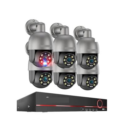 QDVOPHZA 8CH 5MP HD POE CCTV Security Camera System Home Video Surveillance Kit Face Detection Outdoor IP Camera Set(None,8CH 6 PTZ Camera)