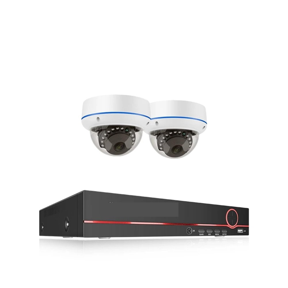 QDVOPHZA H.265 8CH 4MP 5MP POE Camera System Human Detect Audio Record Vandalproof Indoor Dome Camera Security Surveillance Kit(2T,4MP 8CH NVR 2 Camera)
