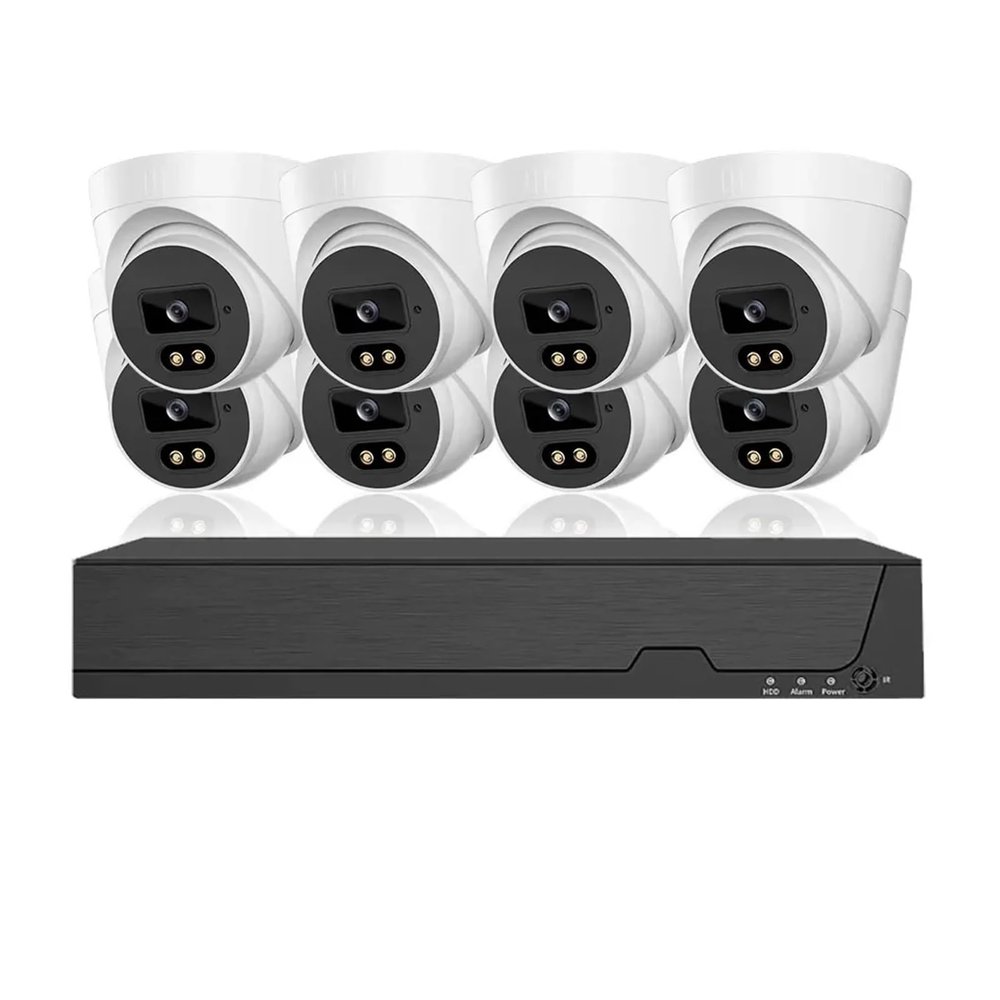 4K 8MP HD Tuya Smart Life POE NVR CCTV System 8CH Audio Record Kit Oudoor Night Vision IP Security Camera Video Surveillance Kit(None,8XCAM with 8CH NVR_U/S)
