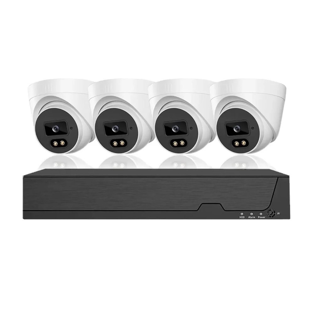4K 8MP HD Tuya Smart Life POE NVR CCTV System 8CH Audio Record Kit Oudoor Night Vision IP Security Camera Video Surveillance Kit(None,4XCAM with 8CH NVR_A/U)