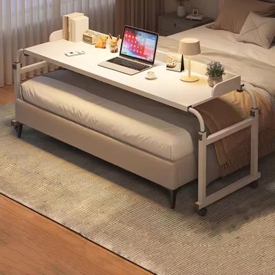 YHKJLYH Bedtable Adjustable Overbed Table Computer Laptop Workstation - Rolling Bed Table with Wheels | Height & Length Adjustable | Convenient Storage | Ideal for Working & Leisure