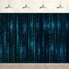 20x10ft Digital Number Pattern Backdrop Code Visual Network Data Matrix Blue Background for Birthday Party Decoration High-Tech Events Live Video Backdrop Adult Portrait Photo Studio Props view 1