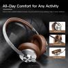 iKF Metal Wireless Bluetooth Over-Ear Headphones, Active Noise Cancelling, Hi-Res 40mm Drivers, 5-Mic ENC for Clear Calls, 75H Playback, AUX Wired Mode, App Customizable, Vintage Brown (Brown) view 3