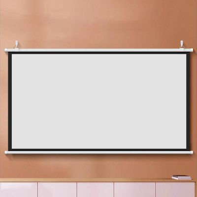 30" , 40" , 50" , 60" , 72" Manual Pull Down Projector Screen White, Indoor Outdoor Moive Projector Screen,Video Screen For Home Meeting Room Classroom Restaurant Bar, Wall/Ceiling Mount(16:9,30")
